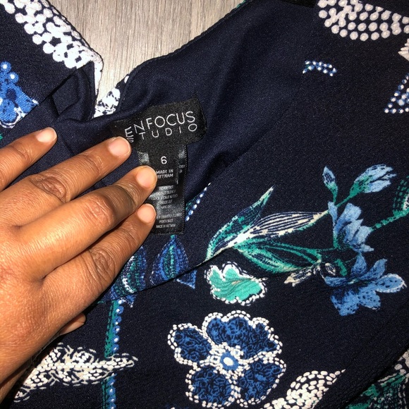 Blue Floral Print Dress - Picture 4 of 5